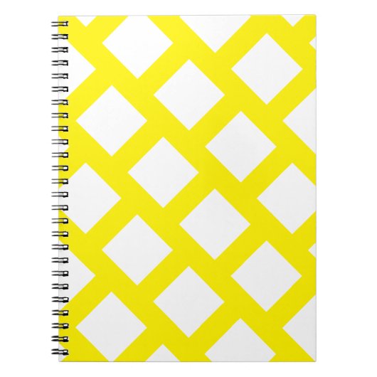Funky Bright Yellow & White Simple Rhombus Pattern Notizblock (Vorderseite)