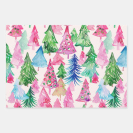 Funky Brights Christmas Themed Geschenkpapier Set