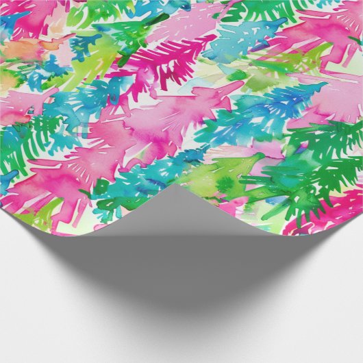 Funky Brights Christmas Tree  Geschenkpapier (Ecke)