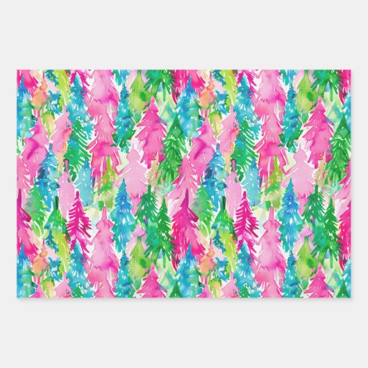 Funky Brights Christmas Tree  Geschenkpapier Set (Vorderseite 3)