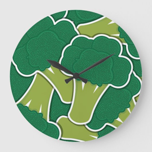 Funky broccoli große wanduhr (Vorderseite)