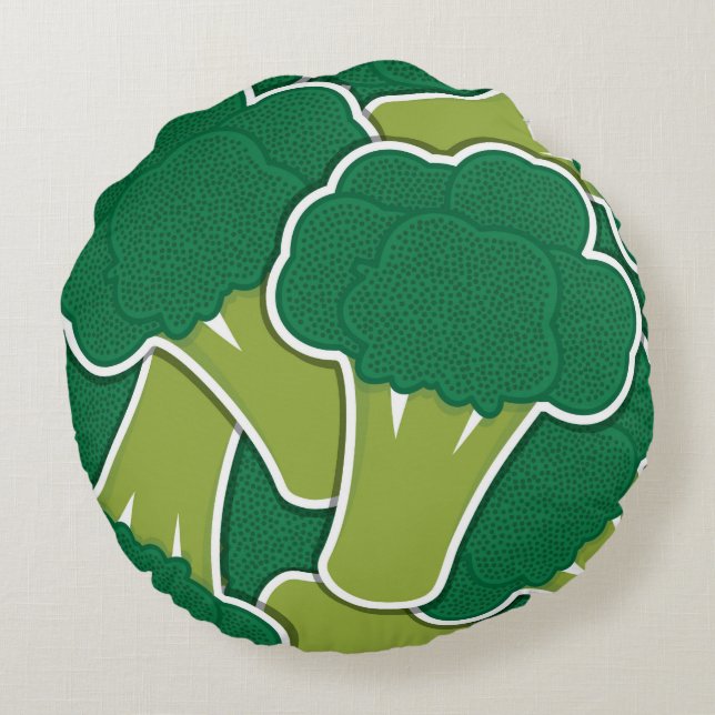 Funky broccoli rundes kissen (Rückseite)