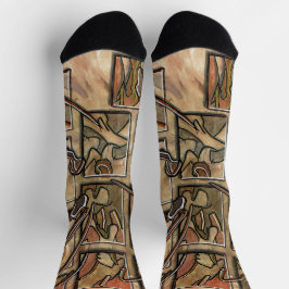 Funky Brown Crew Socks Socken