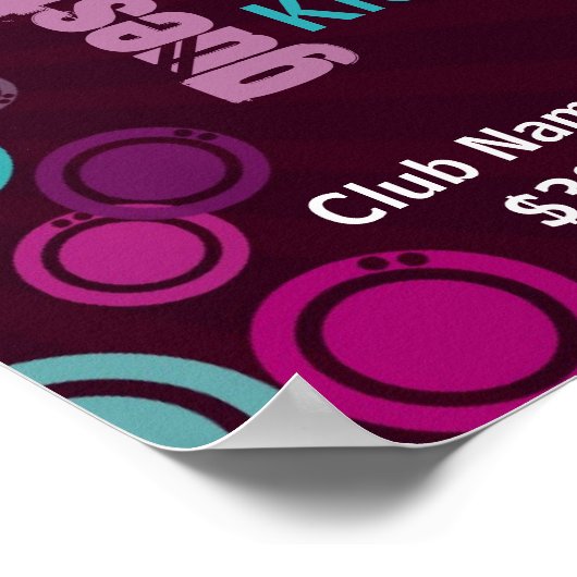 Funky Bubbles Party Event Poster (Ecke)