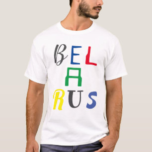 Funky Buchstaben Belarus Беларусь Farbige T-Shirt
