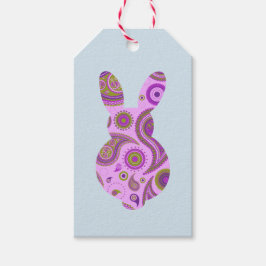 Funky Bunny im Crazy Paisley Geschenketikett Geschenkanhänger