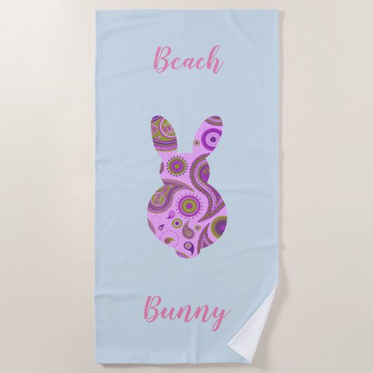 Funky Bunny in Crazy Paisley Strandtuch (Vorderseite)