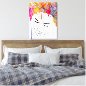 Funky bunt regenbogenfarbene Lady Art Leinwanddruck (Insitu (Schlafzimmer))
