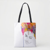 Funky bunt regenbogenfarbene Lady Art Tasche (Vorderseite)