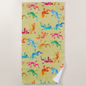 Funky bunter Gecko-Eidechse Strandstyle Strandtuch (Vorderseite)