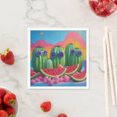 Funky Cacti mit Sonnenbrille, Wassermelone und Can Serviette (Beispiel)