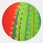 Funky Cactus Runder Aufkleber (Vorderseite)