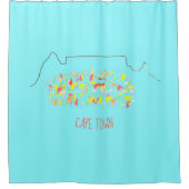 Funky Cape Town Table Mountain farbenfroh Duschvorhang (Vorderseite)