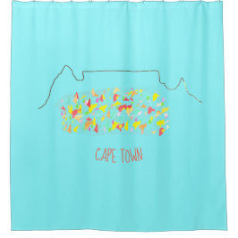 Funky Cape Town Table Mountain farbenfroh Duschvorhang