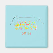 Funky Cape Town Table Mountain farbenfrohe Magnet (Vorne)