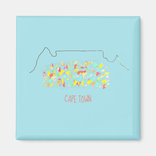 Funky Cape Town Table Mountain farbenfrohe Magnet (Vorne)