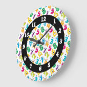 Funky Cartoon Monster Numbers Math School Pattern Große Wanduhr (Winkel)