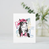Funky Cat Kids Gift Postkarte (Stehend Vorderseite)