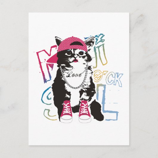 Funky Cat Kids Gift Postkarte (Vorderseite)