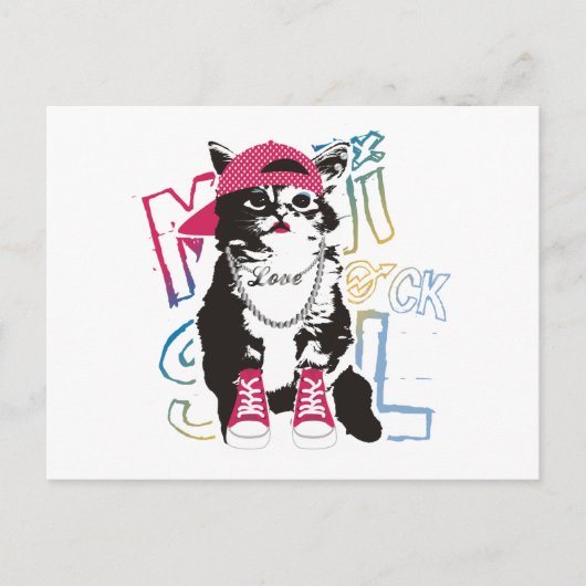 Funky Cat Kids Gift Postkarte (Vorderseite)