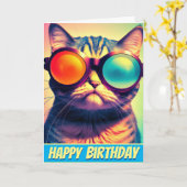 Funky Cat's Psychedelic Acid Dream World Karte (Gelbe Blume)