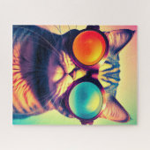 Funky Cat's Psychedelic Acid Dream World Puzzle (Horizontal)