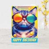 Funky Cats psychedelisches DMT-Abenteuer Karte (Gelbe Blume)