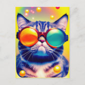Funky Cats psychedelisches DMT-Abenteuer Postkarte (Vorderseite)