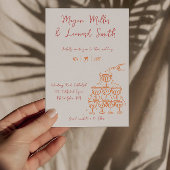 Funky Champagnerturm Save the Date Hochzeit Einladung