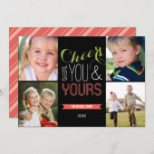 Funky Cheers Holiday Foto Cards Feiertagskarte (Vorne/Hinten)