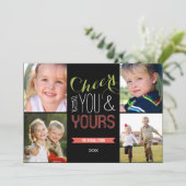 Funky Cheers Holiday Foto Cards Feiertagskarte (Stehend Vorderseite)