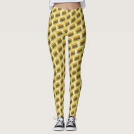 Funky Cheeseburger Strickschnelles Burger Print Leggings