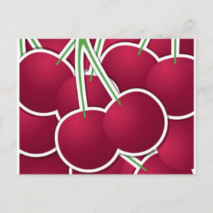 Funky cherry postkarte