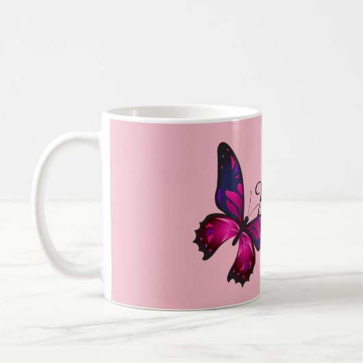 Funky Chic Butterfly Monogram Coffee Tasse (Links)