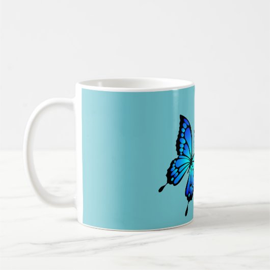 Funky Chic Butterfly Monogram Coffee Tasse (Links)