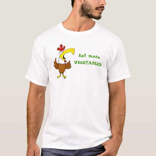 Funky Chicken essen mehr Gemüse T-Shirt (Vorderseite)