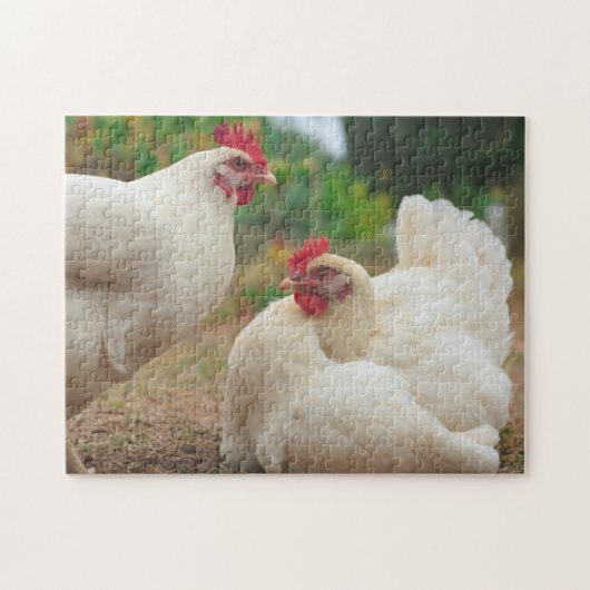 Funky Chicken Hen Hy Line Silver Brown Puzzle (Horizontal)
