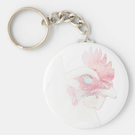 Funky Chicken Hen Rooster Head Schlüsselanhänger