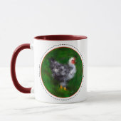 Funky Chicken mit Rooster-Warnung Tasse (Links)