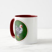 Funky Chicken mit Rooster-Warnung Tasse (Vorderseite Links)