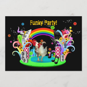 Funky Chicken Party Einladung