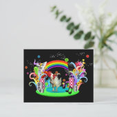 Funky Chicken Party Postkarte (Stehend Vorderseite)