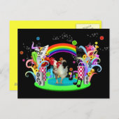 Funky Chicken Party Postkarte (Vorne/Hinten)