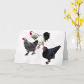 Funky Chickens Karte (Gelbe Blume)