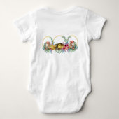 Funky Chicks Ostersonnige Blumenmonogramm Custom Baby Strampler (Rückseite)