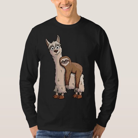 Funky Chill Sloth Reiten - ein Extravaganter Llama T-Shirt (Vorderseite)