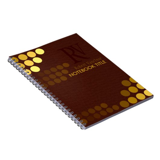 Funky Chocolate+ Gold Tasten Monogram Notebook Notizblock (Rechte Seite)