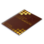 Funky Chocolate+ Gold Tasten Monogram Notebook Notizblock (Linke Seite)