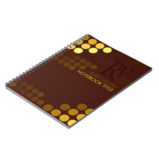 Funky Chocolate+ Gold Tasten Monogram Notebook Notizblock (Linke Seite)