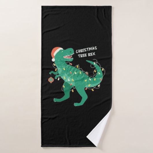 Funky Christmas Dinosaurier Badehandtuch (Badehandtuch)